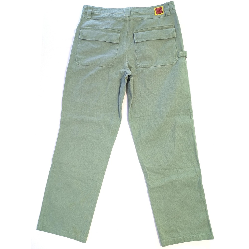 Empyre Loose Fit Skate Pants Sage Green Canvas Double Knee Workwear Mens 32 - Picture 2 of 7